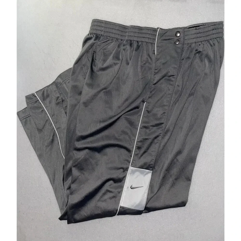 Vintage Nike Full Tear Away Pants Men's XL Track‎ Basketball Loose Gray Y2K 90s